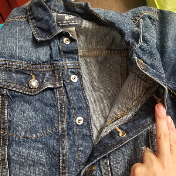 OshKosh B'Gosh Denim Classic Kid Blue Jean Snap Button Down Front Classic Jacket - Picture 3 of 4